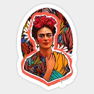 Frida Coral Sticker